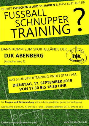 Plakat Fussball-Schnuppertraining